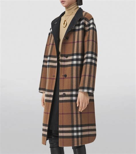 burberry prorsum black wool coat|burberry reversible check wool coat.